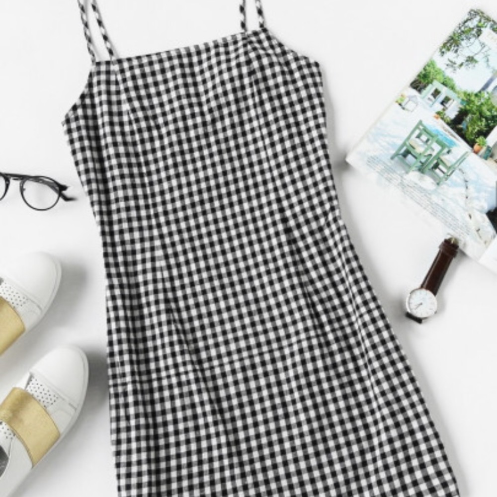 Cute Short Checkered Dress